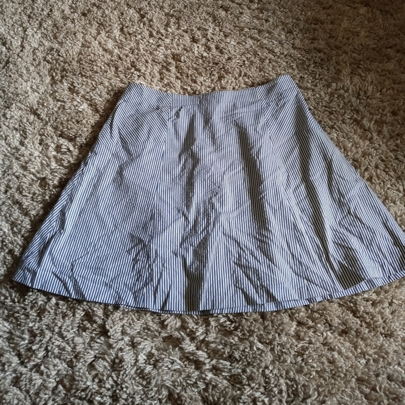 Loft blue and white striped midi skirt - Picture 1 of 3